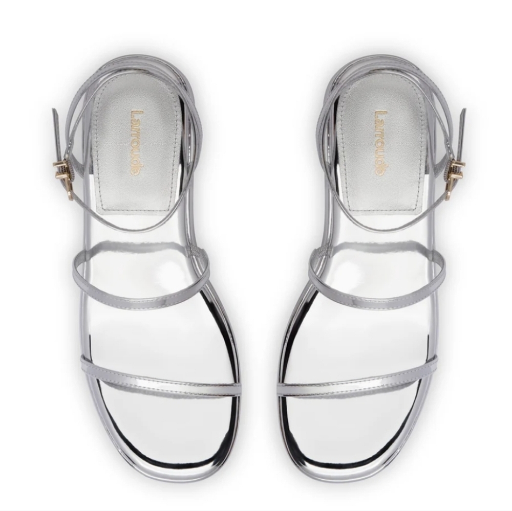 Larroude Silver Platform Sandals - image 4